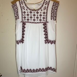 Embroidered Cotton Shift Dress by JoyJoy